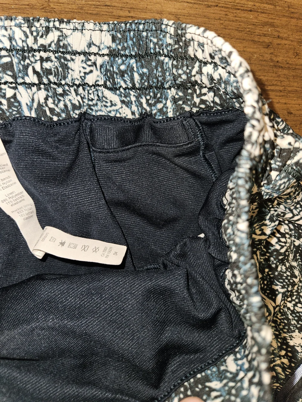 lululemon athletica Navy and White Floral Athletic Shorts